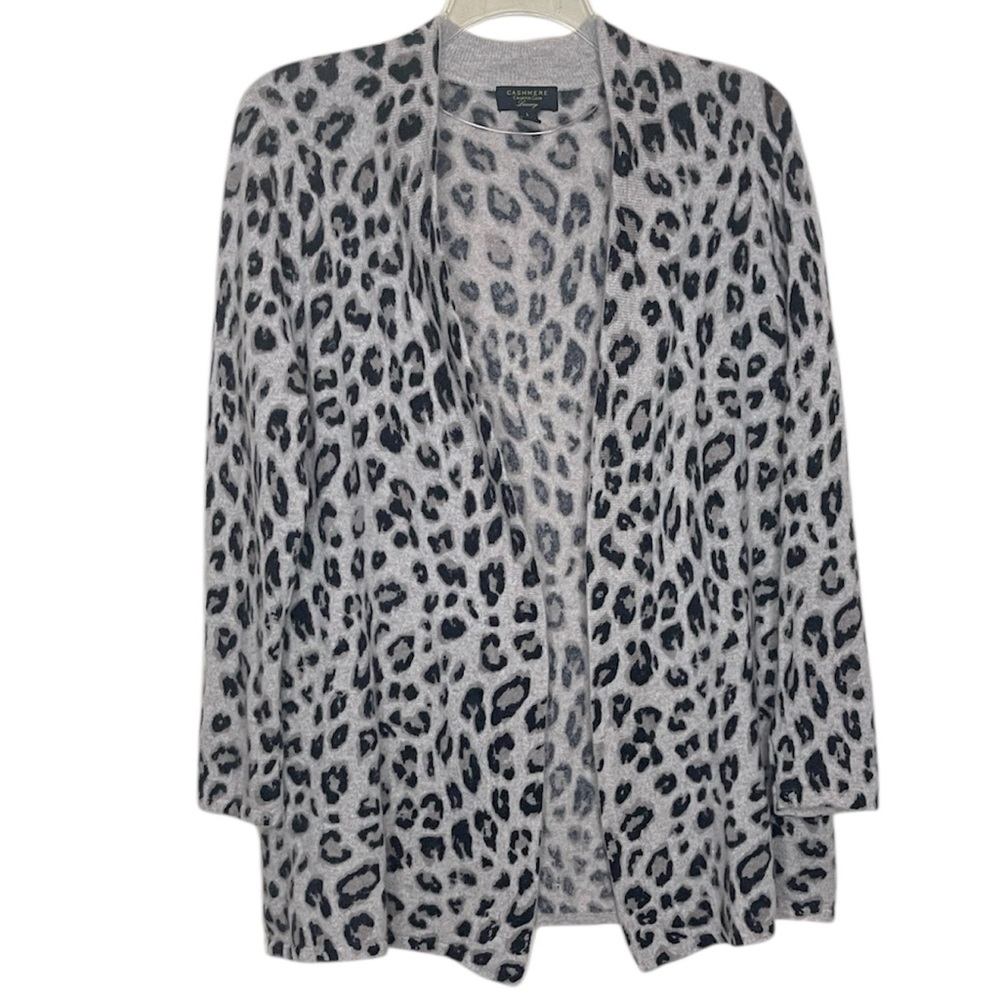 Charter Club Luxury Cashmere Animal Print Cardigan